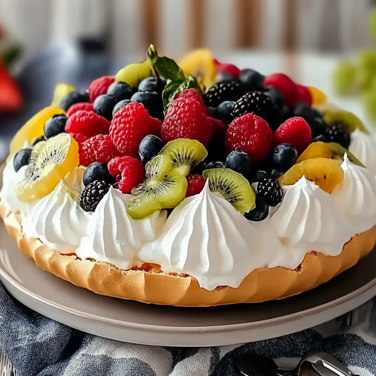 Delicious Pavlova Recipe with Whipped Cream and Fresh Fruit