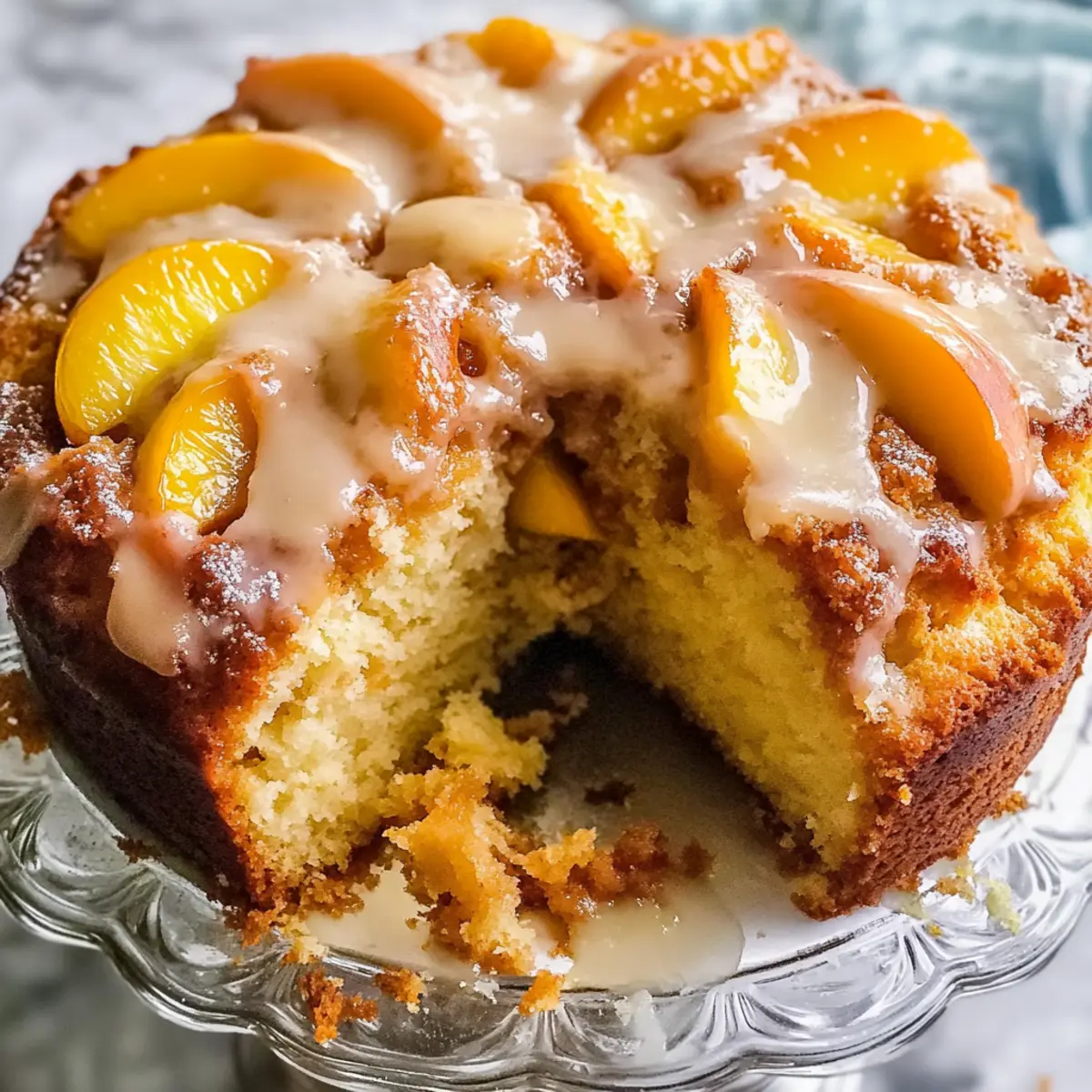 Southern Peach Cobbler Pound Cake with Cream Cheese