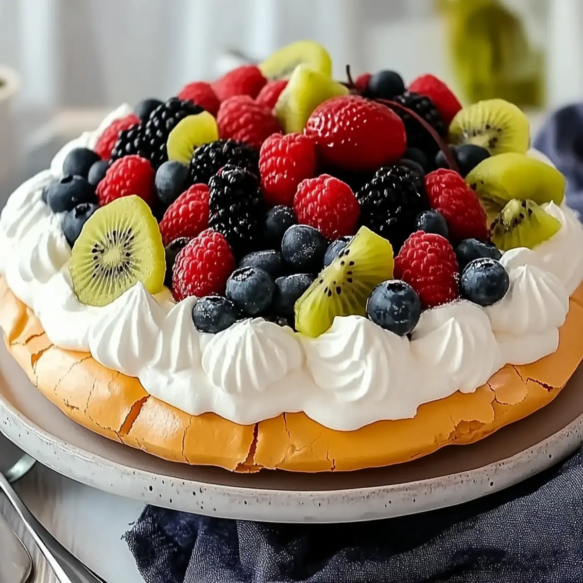 Delicious Pavlova Recipe with Whipped Cream and Fresh Fruit