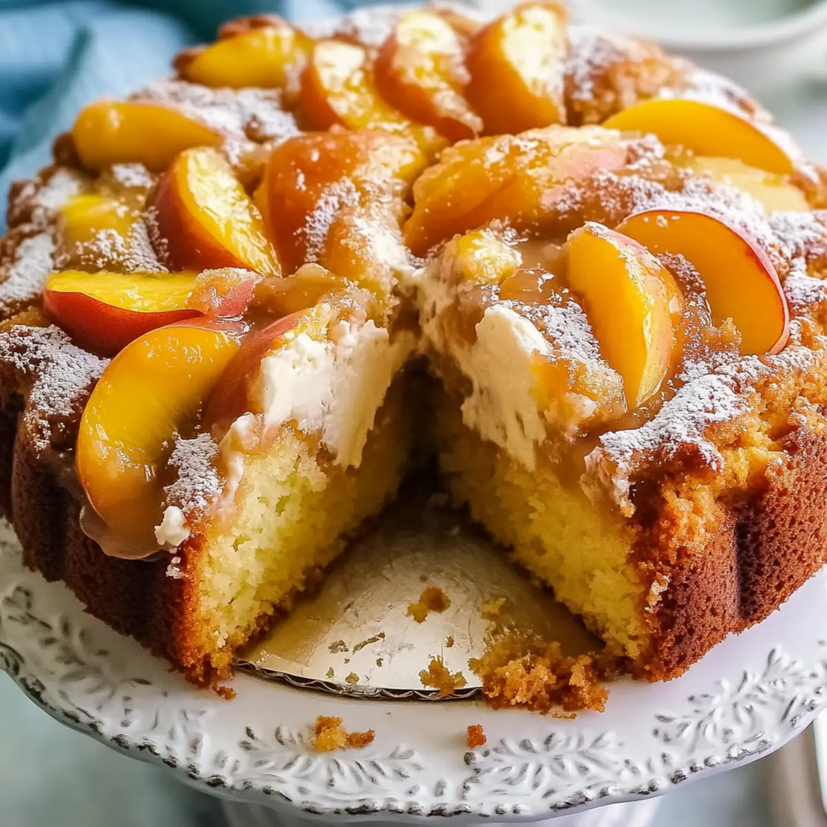 Southern Peach Cobbler Pound Cake with Cream Cheese