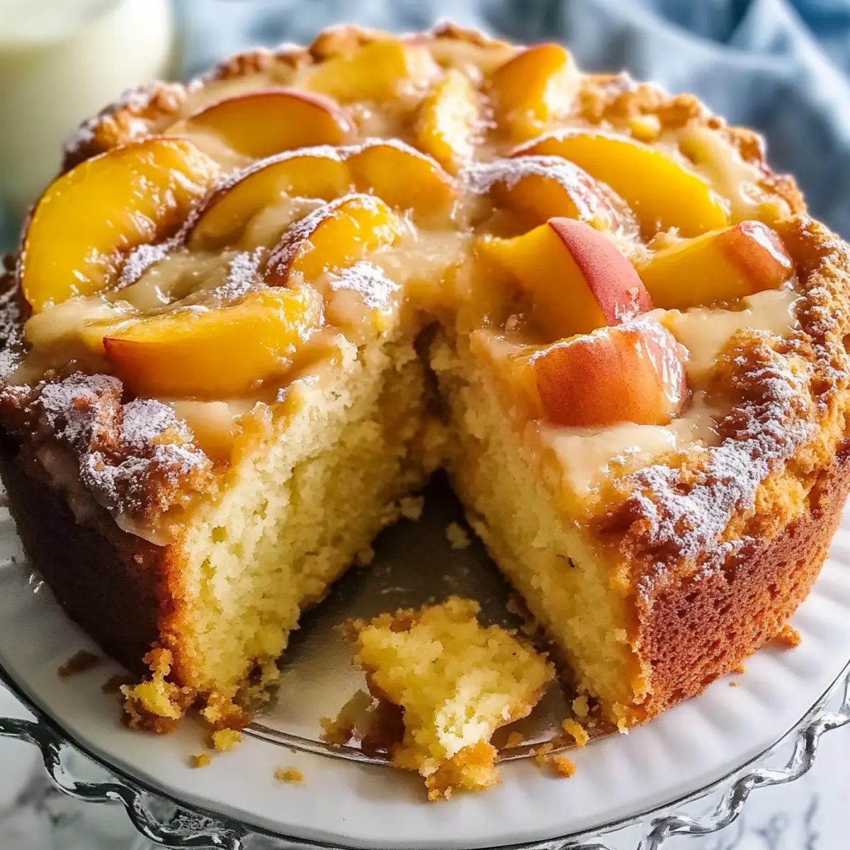 Southern Peach Cobbler Pound Cake with Cream Cheese