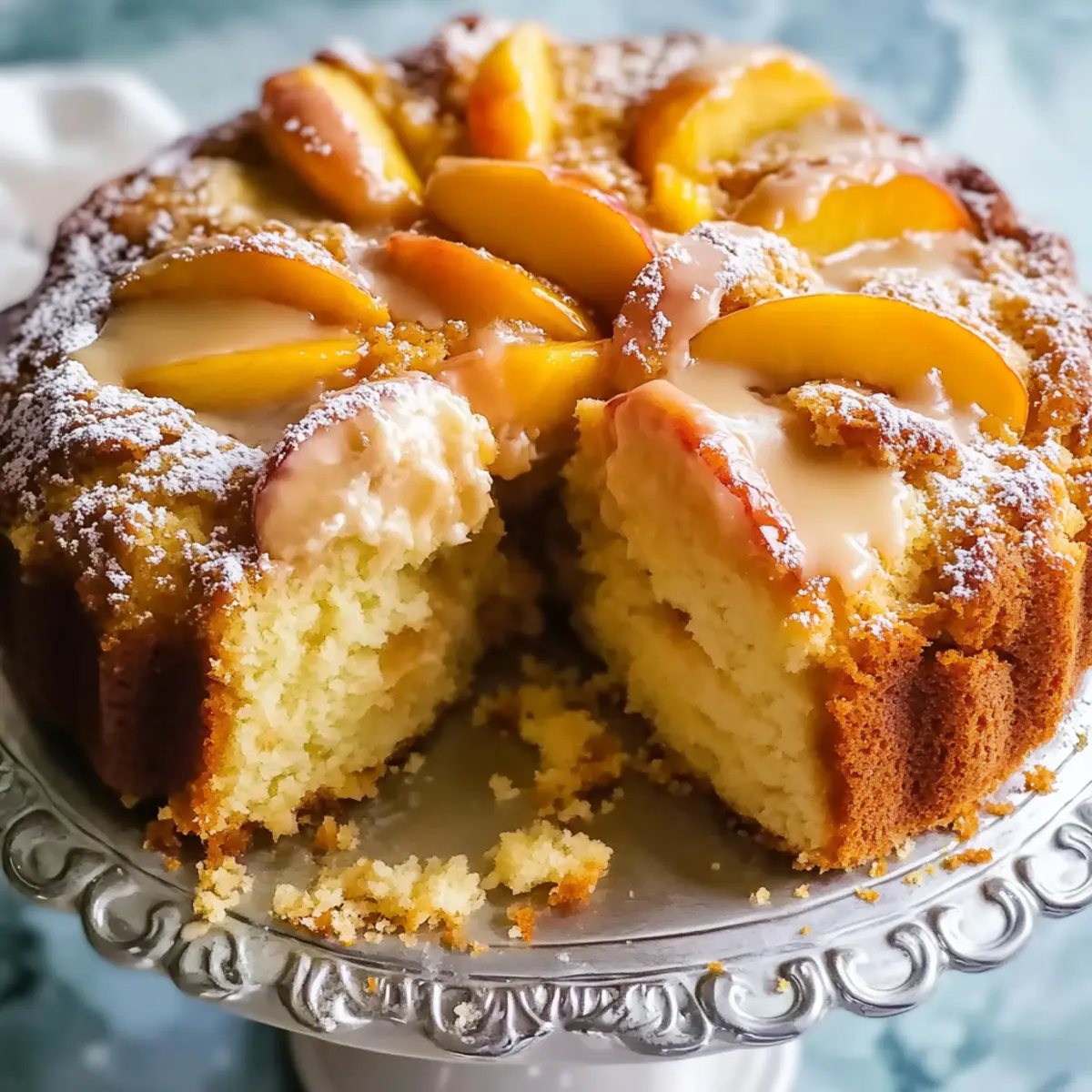 Southern Peach Cobbler Pound Cake with Cream Cheese