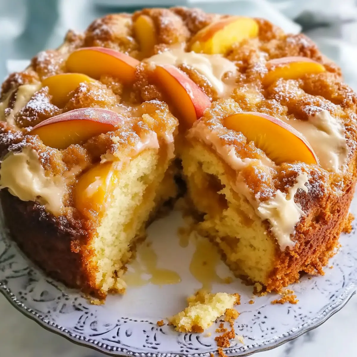 Southern Peach Cobbler Pound Cake with Cream Cheese
