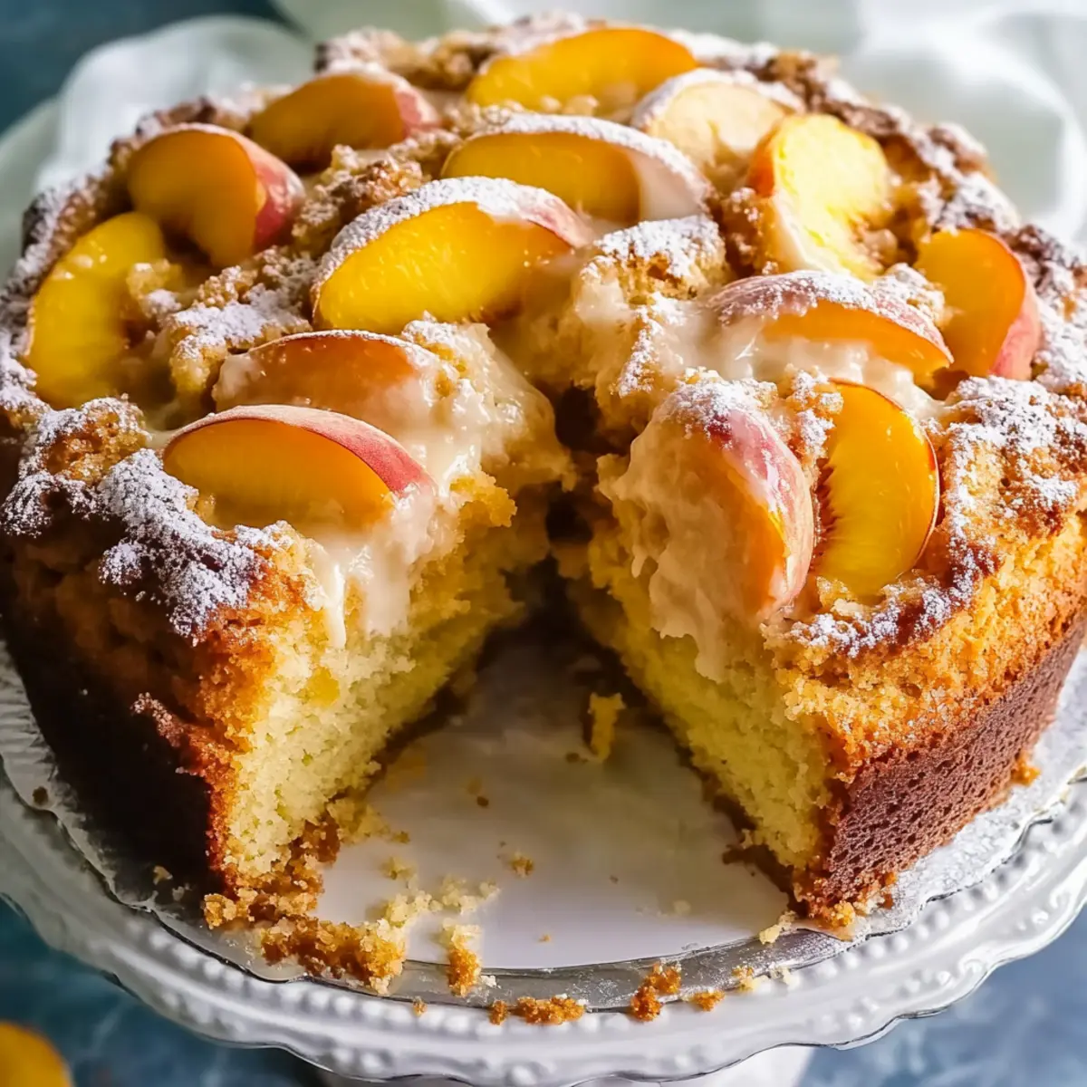 Southern Peach Cobbler Pound Cake with Cream Cheese