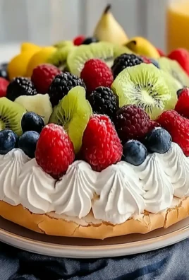 Delicious Pavlova Recipe with Whipped Cream and Fresh Fruit