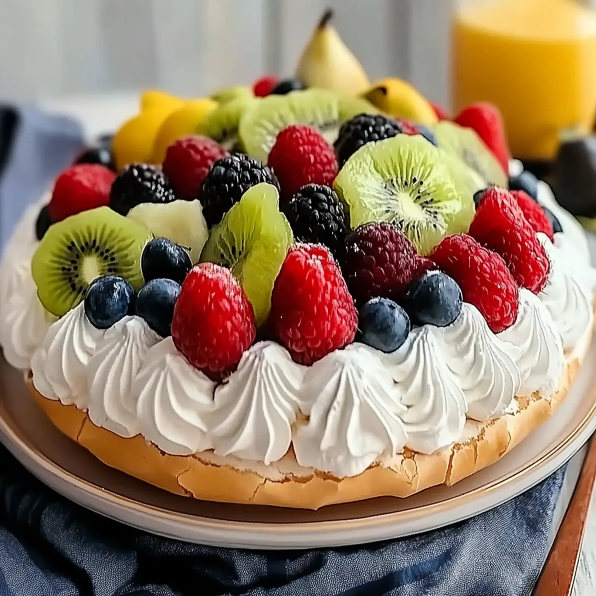 Delicious Pavlova Recipe with Whipped Cream and Fresh Fruit