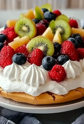 Delicious Pavlova Recipe with Whipped Cream and Fresh Fruit