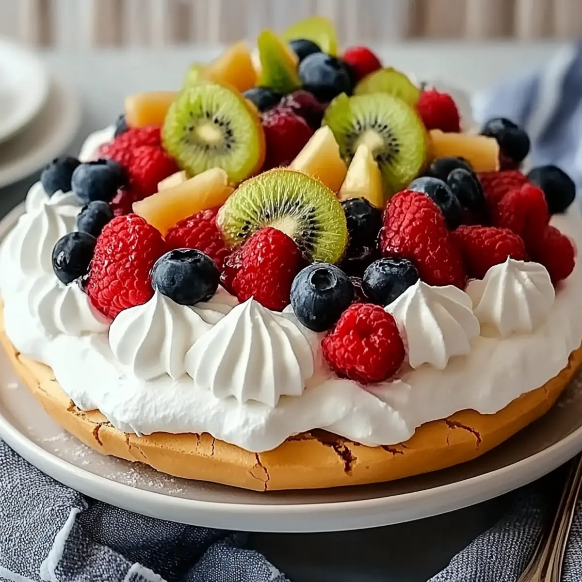 Delicious Pavlova Recipe with Whipped Cream and Fresh Fruit