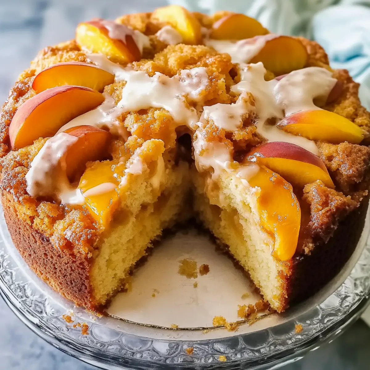 Southern Peach Cobbler Pound Cake with Cream Cheese