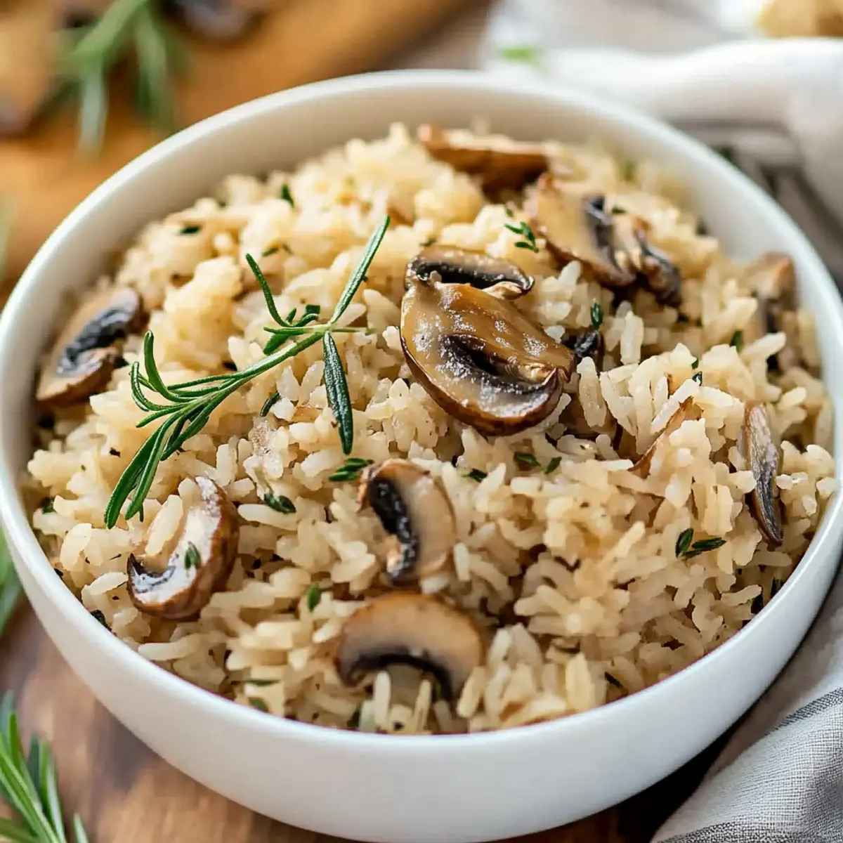Delicious Rosemary Mushroom Rice Pilaf