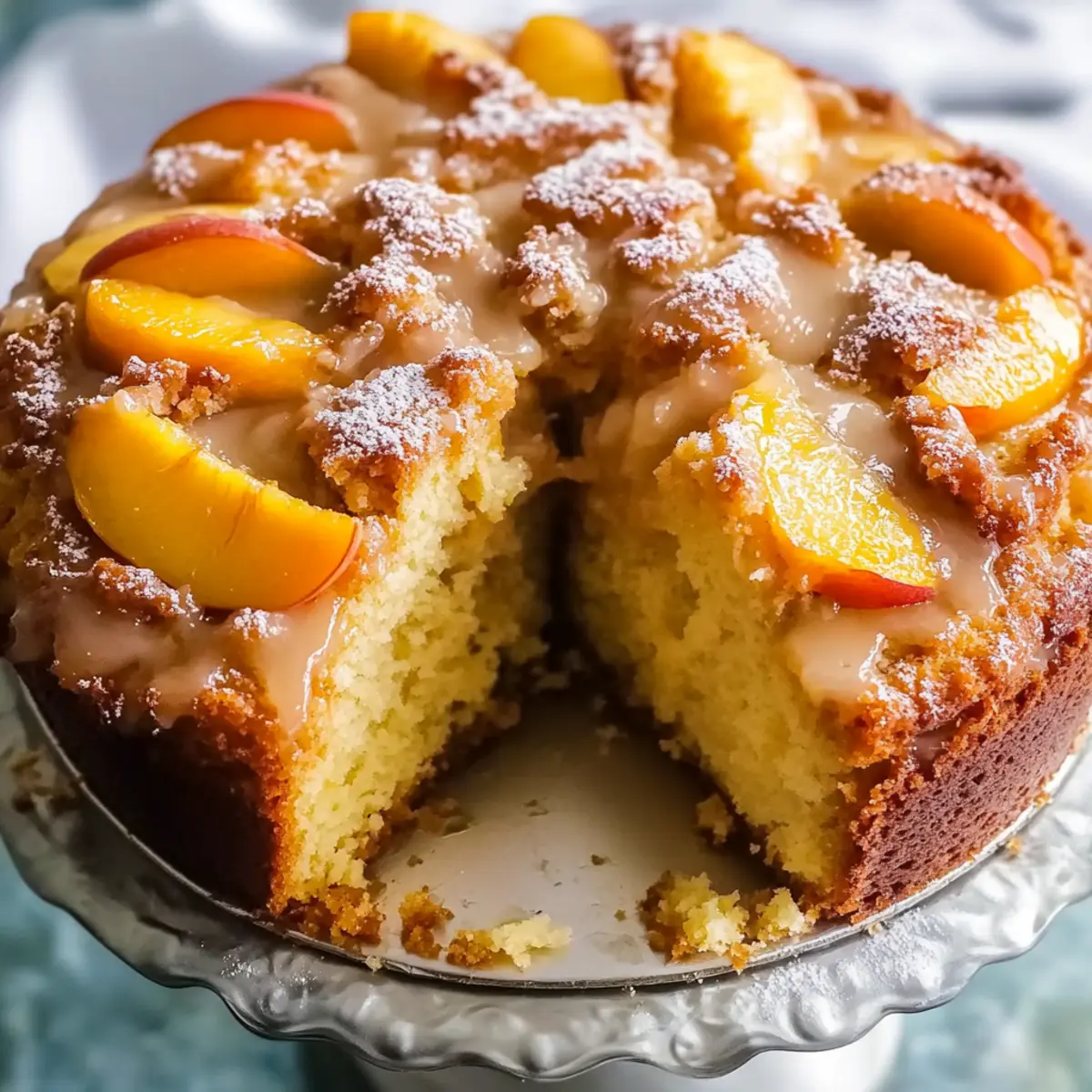 Southern Peach Cobbler Pound Cake with Cream Cheese