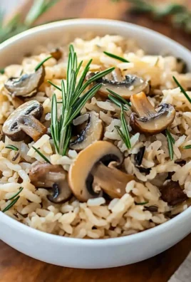 Delicious Rosemary Mushroom Rice Pilaf