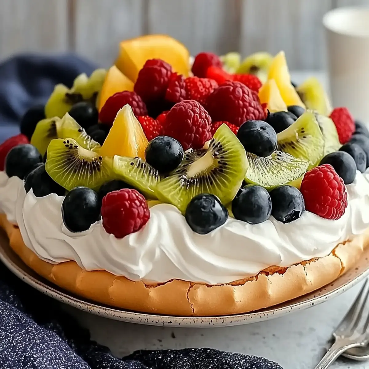 Delicious Pavlova Recipe with Whipped Cream and Fresh Fruit