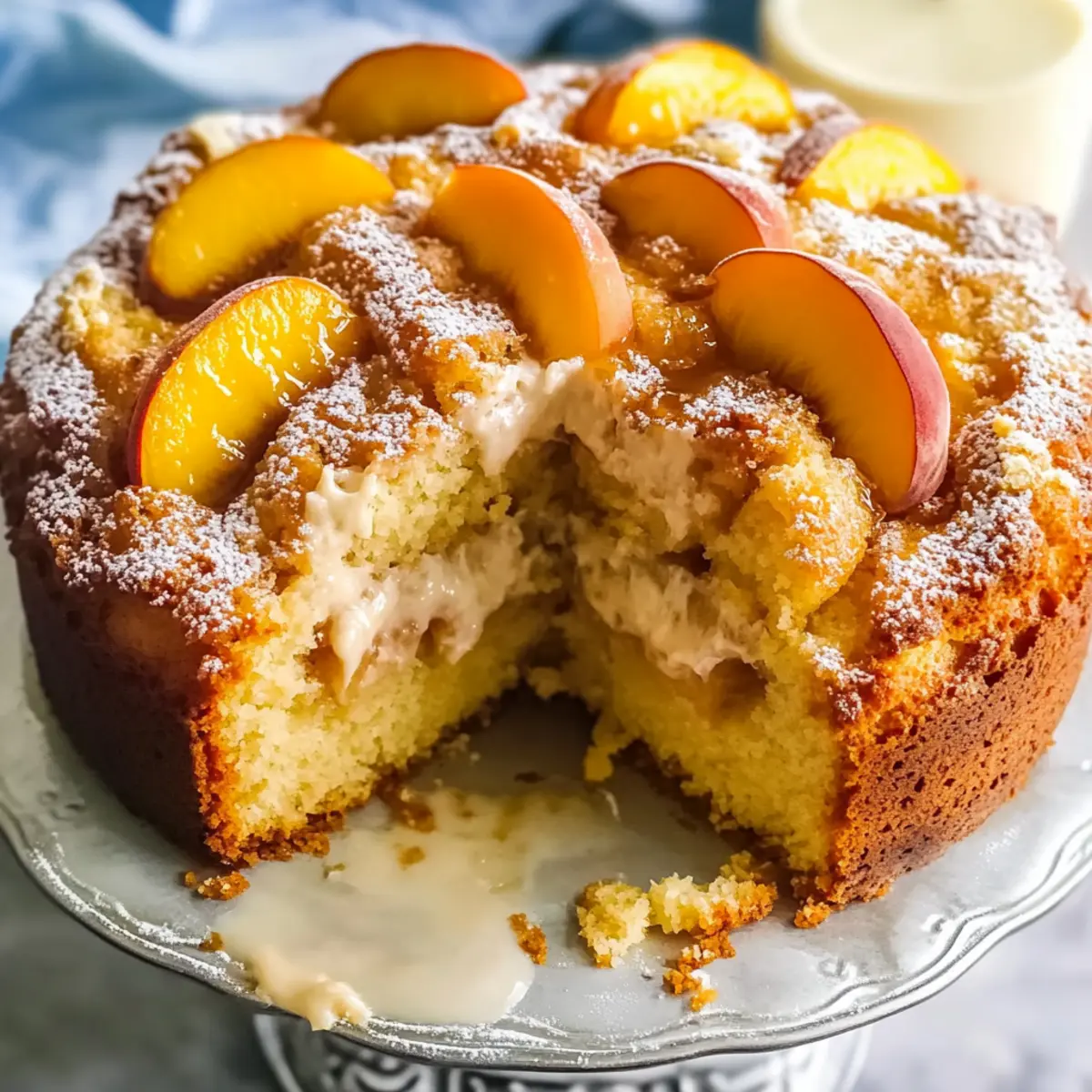 Southern Peach Cobbler Pound Cake with Cream Cheese