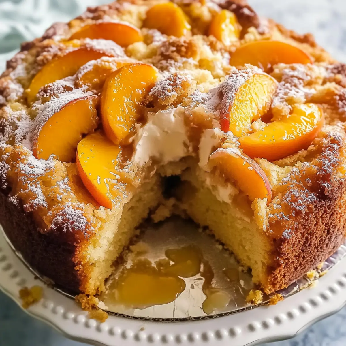 Southern Peach Cobbler Pound Cake with Cream Cheese