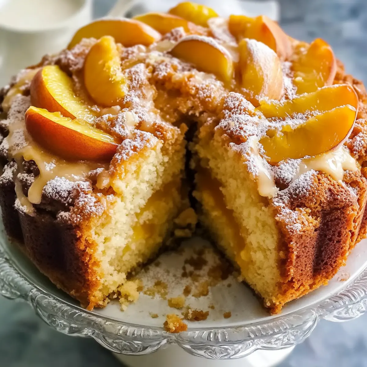 Southern Peach Cobbler Pound Cake with Cream Cheese