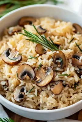 Delicious Rosemary Mushroom Rice Pilaf