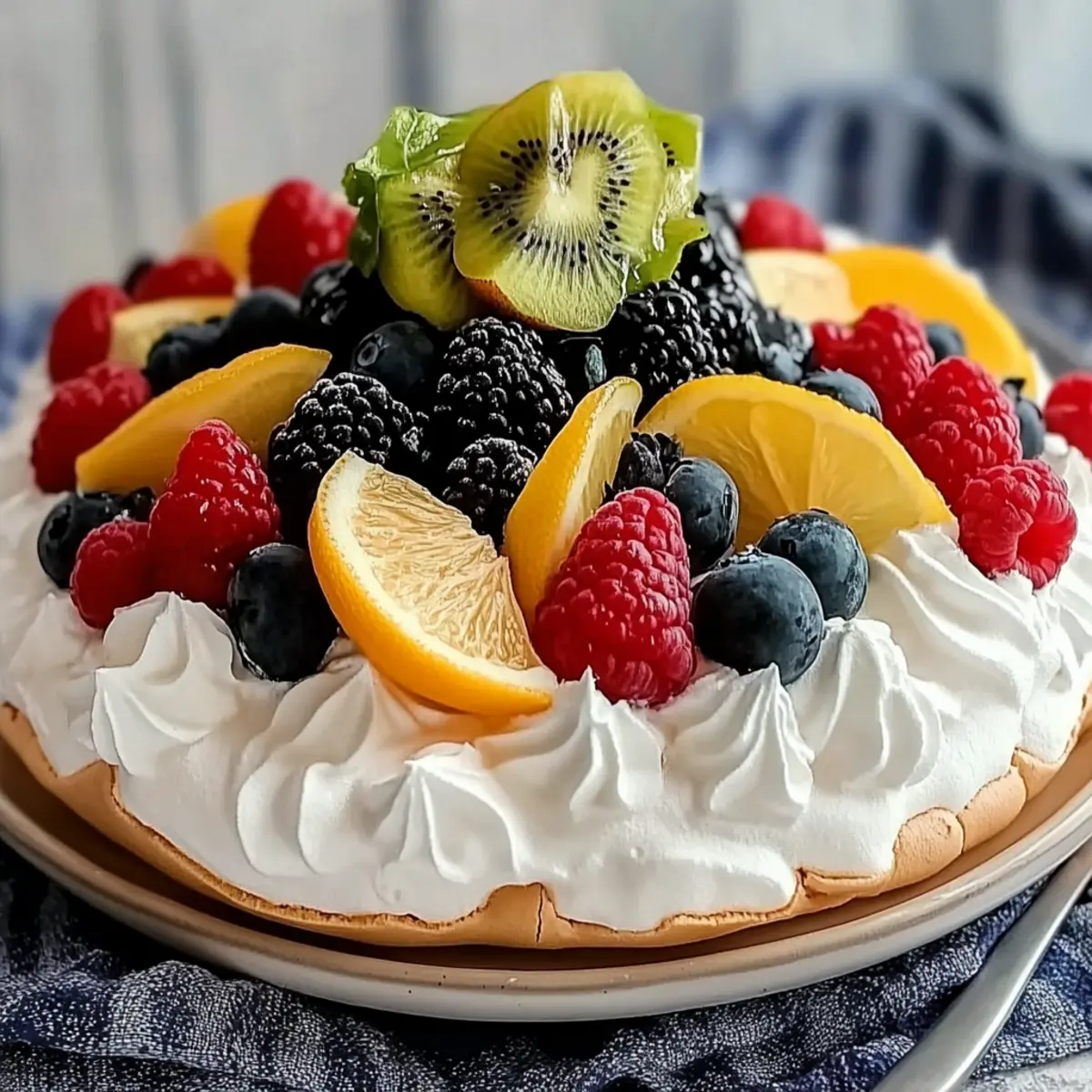 Delicious Pavlova Recipe with Whipped Cream and Fresh Fruit