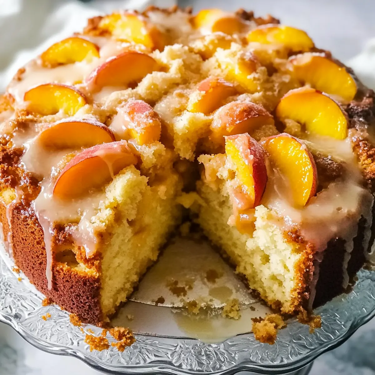 Southern Peach Cobbler Pound Cake with Cream Cheese