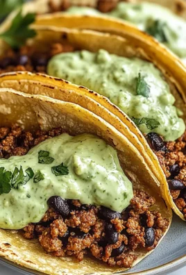 Crispy Baked Ground Turkey Tacos with Avocado Sauce