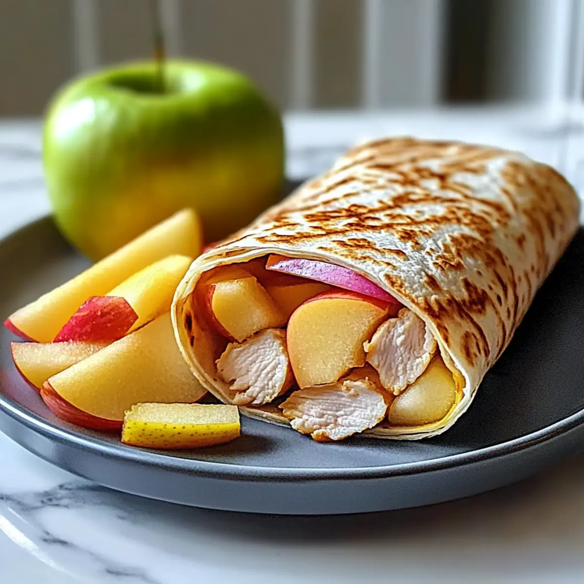Chicken, Apple, and Cheese Wraps
